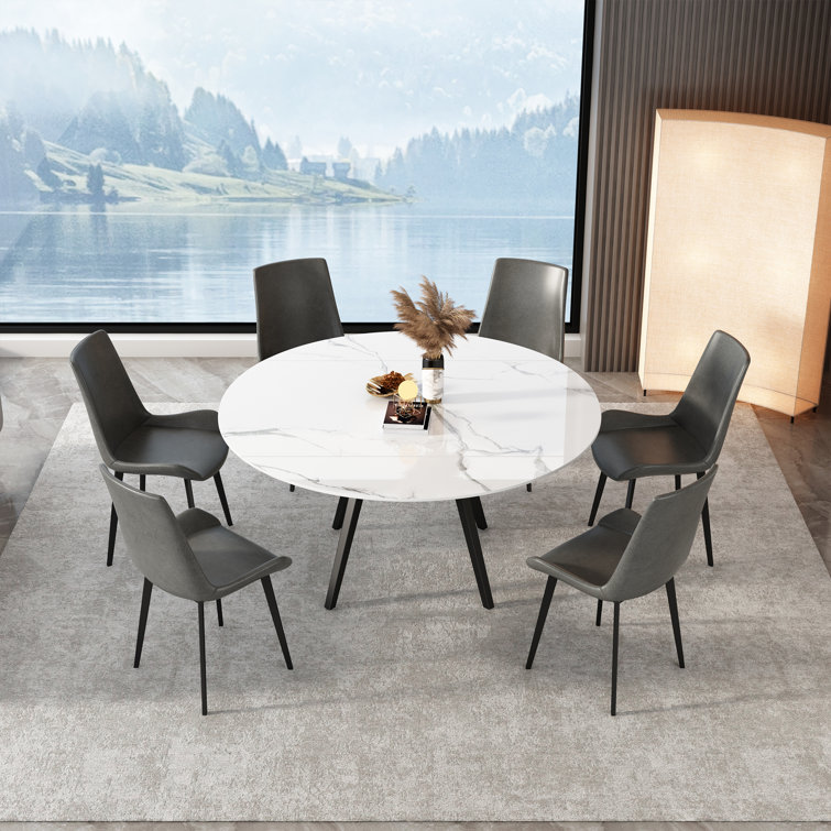 6 Person Folding Dining Table Set white